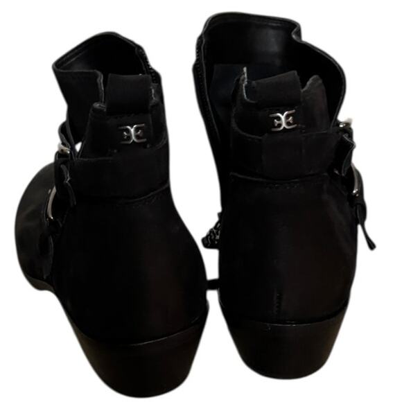 SAM EDELMAN Pearlie Black Leather Boots SZ 7.5 - Picture 4 of 10